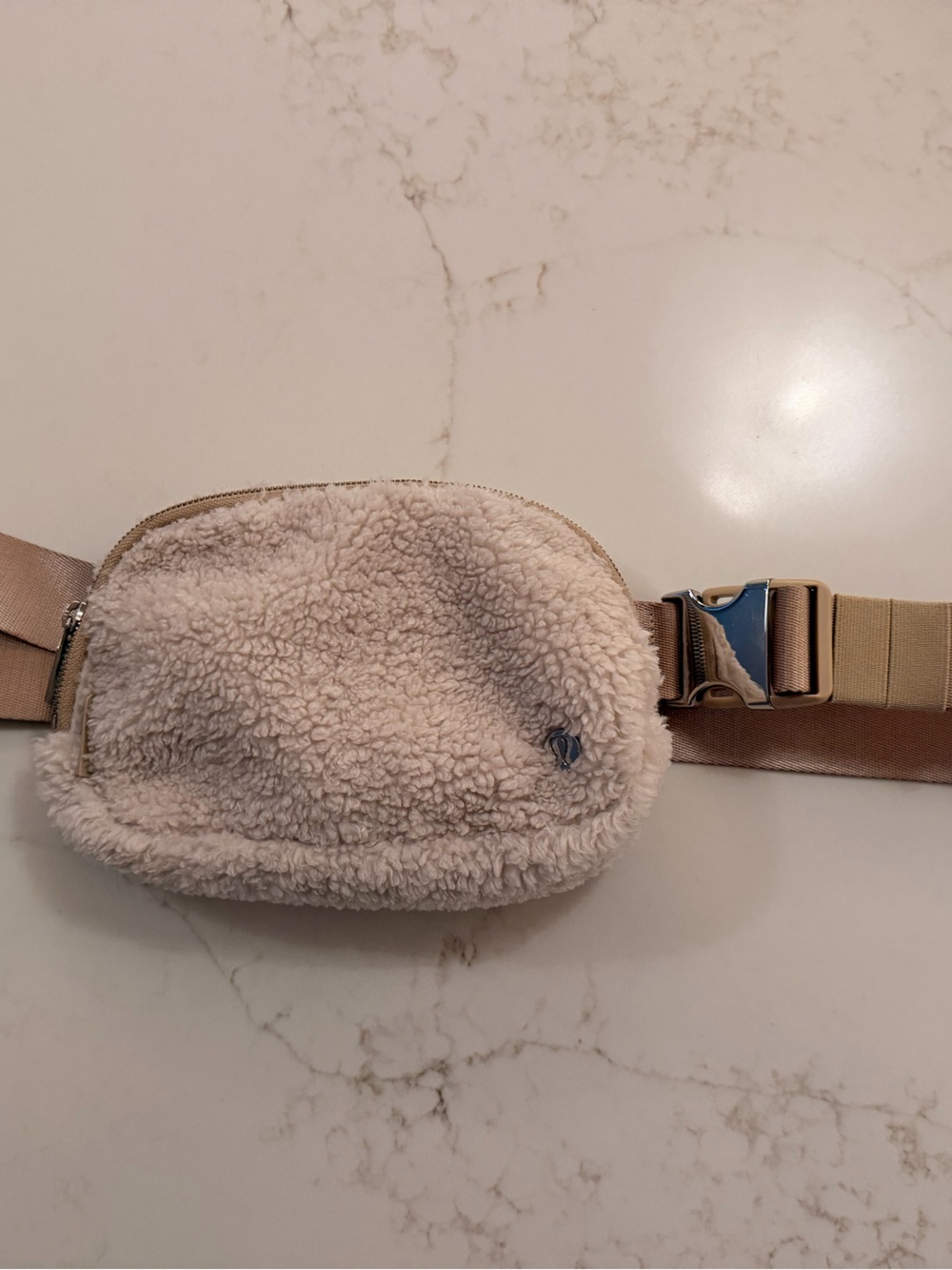 Lululemon Everywhere Fleece Belt Bag Ivory Cream Sherpa Teddy Crossbody O/S